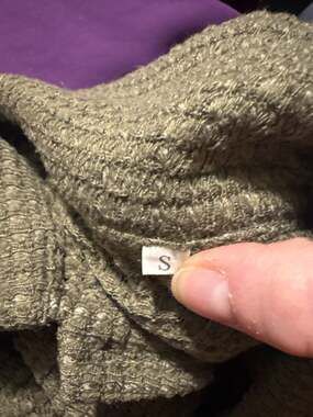 Women's Olive Green Waffle Knit Button Down Cardigan Jacket Size S